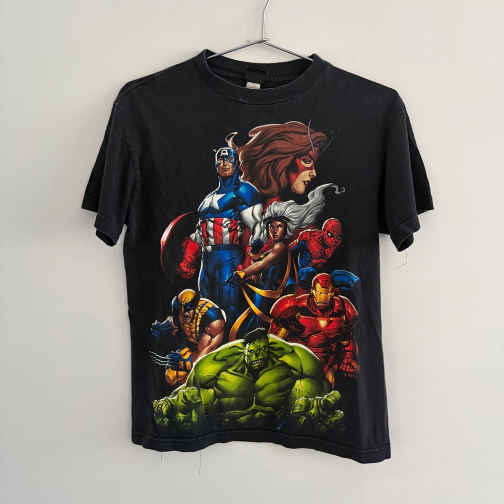 Marvel Comics Mad Engine Avengers X-Men Graphic T-Shirt Black Small